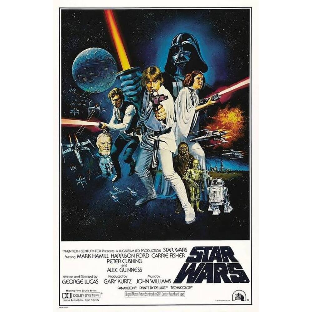 STAR WARS EPISODE IV 1977 One-Sheet 24x36 MOVIE POSTER New Licensed Reproduction